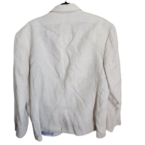 Tasso Elba‎ Island Mens XL Beige 100% Linen 2-Button Blazer Suit Jacket *FLAW* - Picture 4 of 15